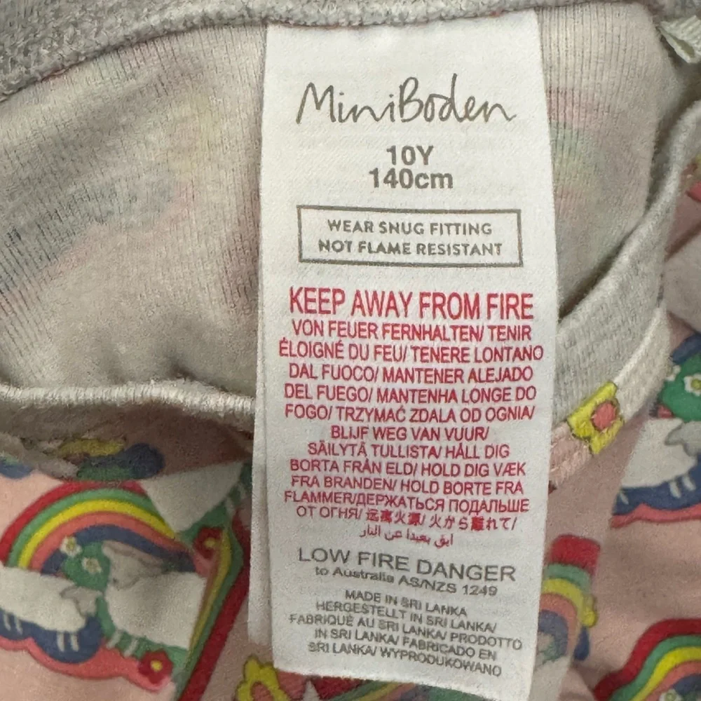 Mini Boden Pink Rainbow Sheep Short Pajamas Set sz 10